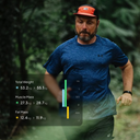 man running with graphic of Hume app metrics graphic